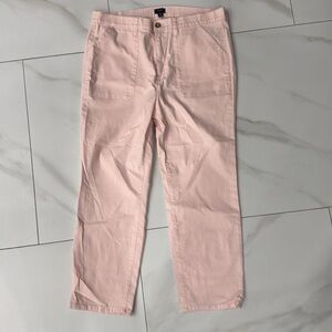 J. Crew Pink Pastel Cotton Utility Cropped Ankle Pants.  Sz 32